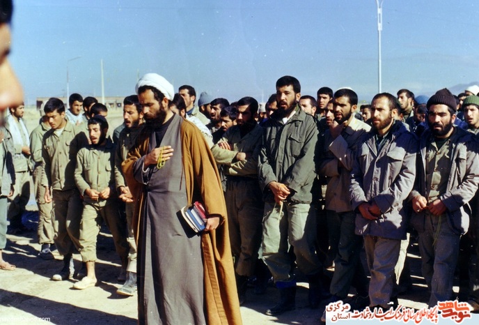 مراسم عزاداری نیروهای گردانها در مقر لشکر 17 در مهاباد به مناسبت شهادت مهدی زین الدین