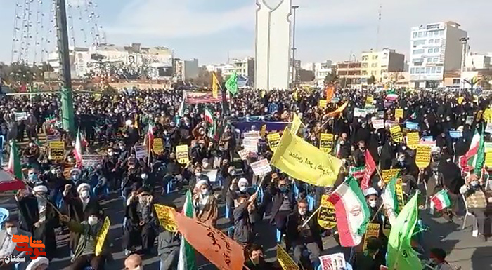 اجتماع بزرگ اقشار مختلف مردم به مناسبت یوم‌الله ۹ دی - نهم دی‌ماه ۱۴۰۰ میدان شهید مطهری سمنان